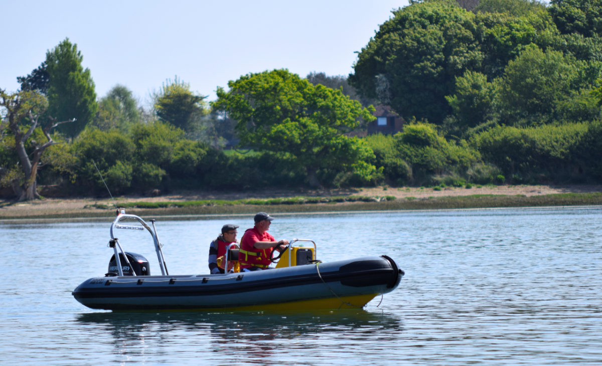 Instructor on Powerboat at Chichester Harbour, West Sussex