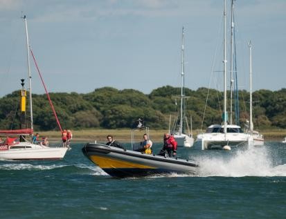 Powerboating across Chichester Harbour
